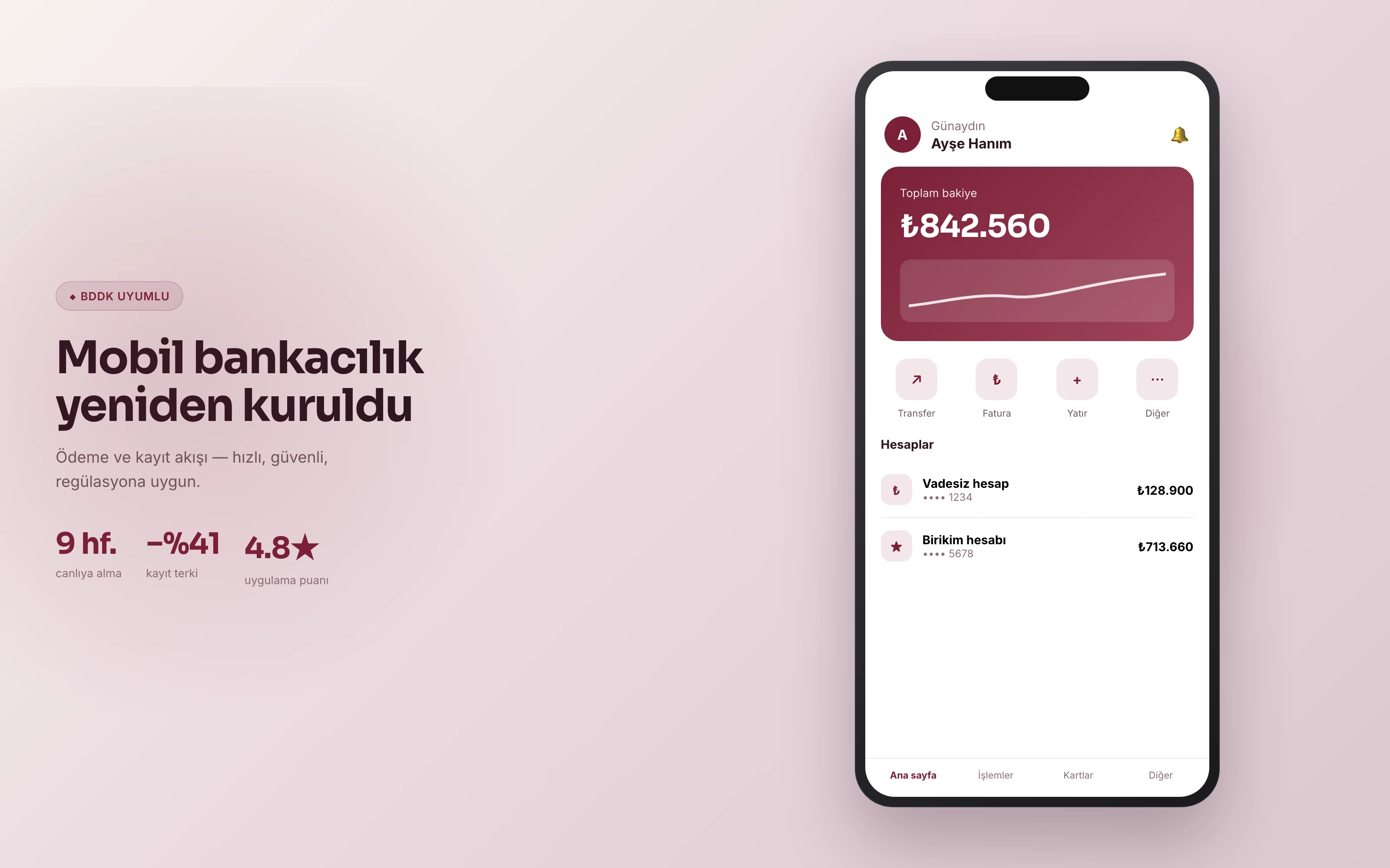 Fintech mobil bankacılık uygulaması